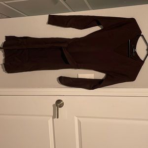 Women’s V neck sweater midi dress.